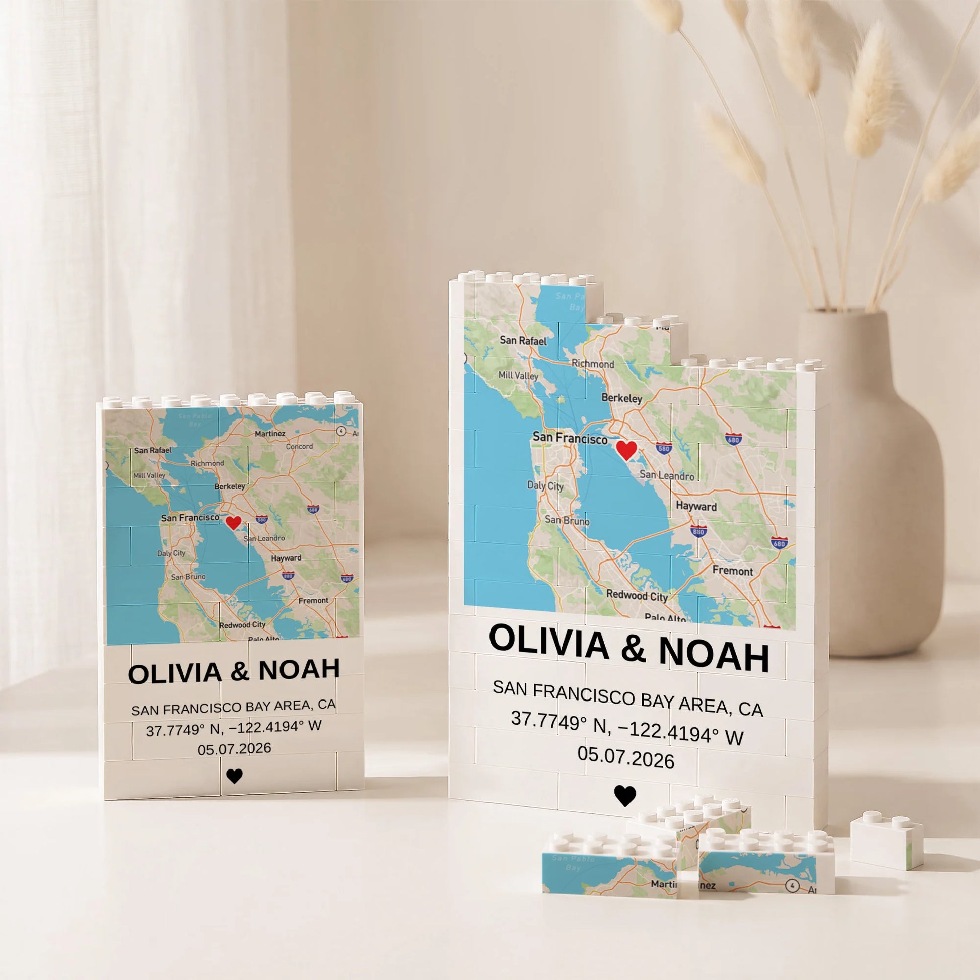 Where We Met Custom Map Building Brick Puzzle - Personalized Anniversary Gift for Couples