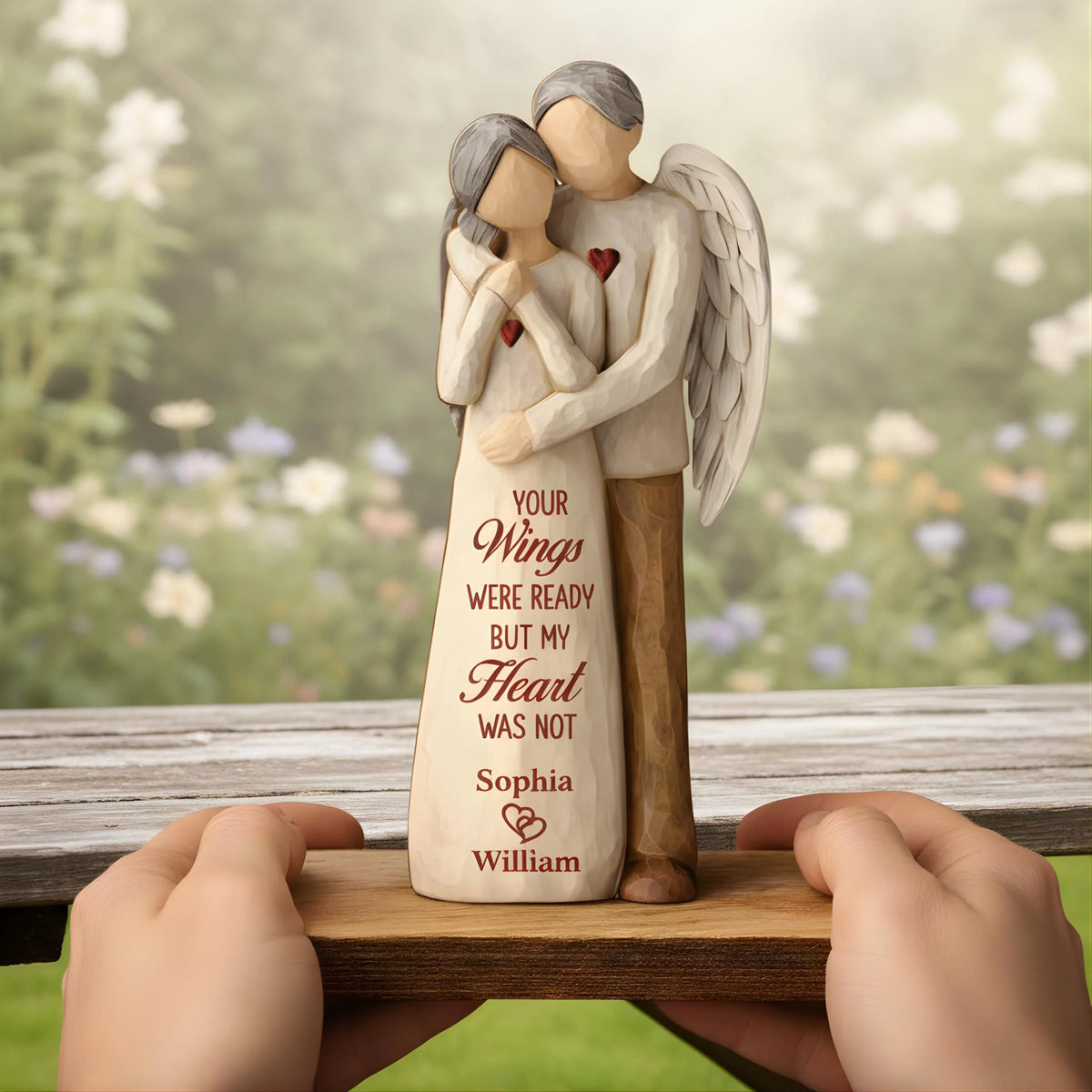 Your Wings Were Ready Personalized Wood Plaque - Memorial Sympathy Gift