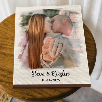 Custom Couple Proposal Photo Canvas / Poster - Personalized Engagement Keepsake Gift for Couples