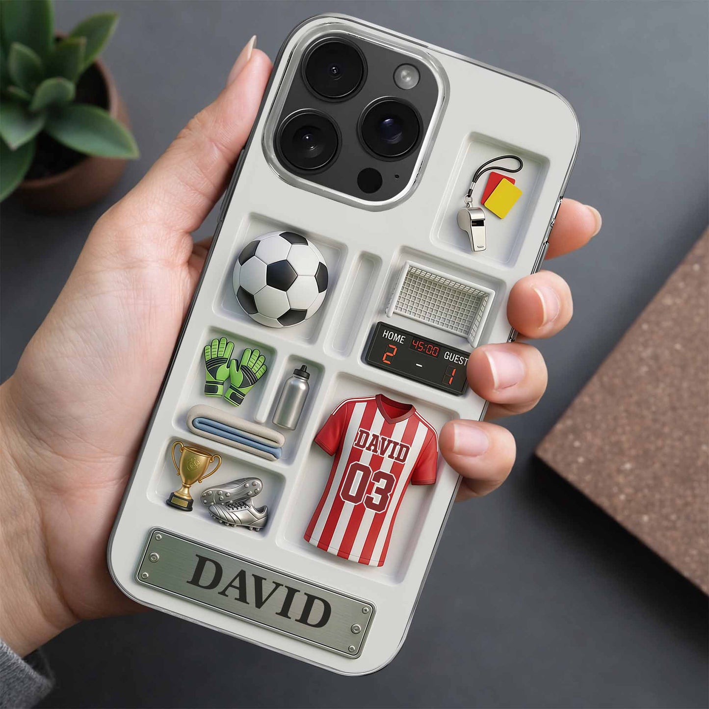 Score Your Goals Personalized Soccer Clear Phone Case - Custom Gift for Sports Fans & Players
