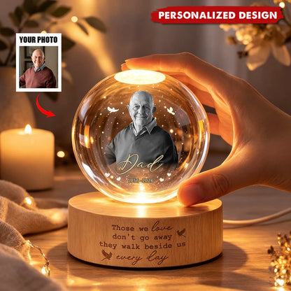 Memorial Crystal Ball Night Light personalization view for Family