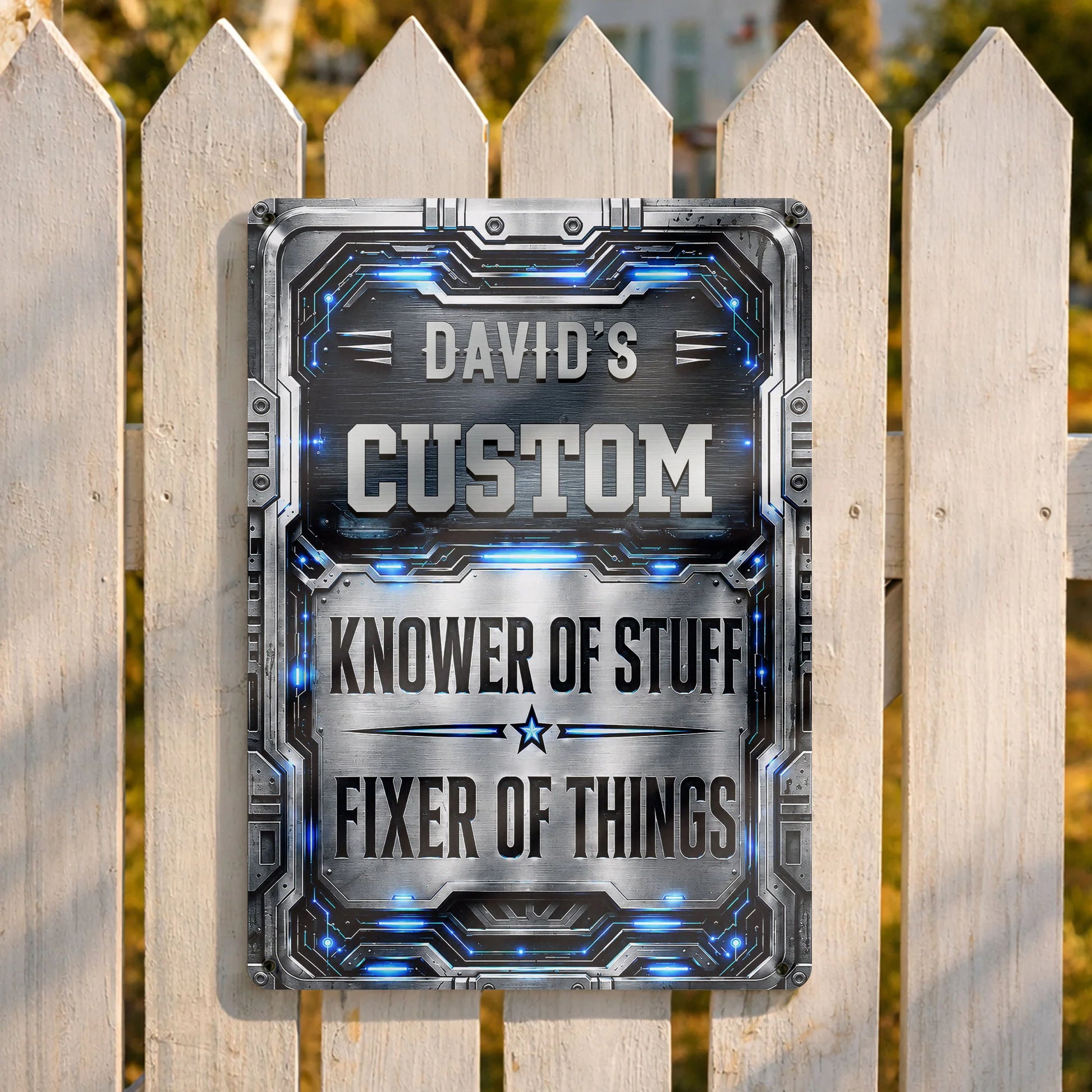 Personalized Garage Metal Sign personalization view for Dad