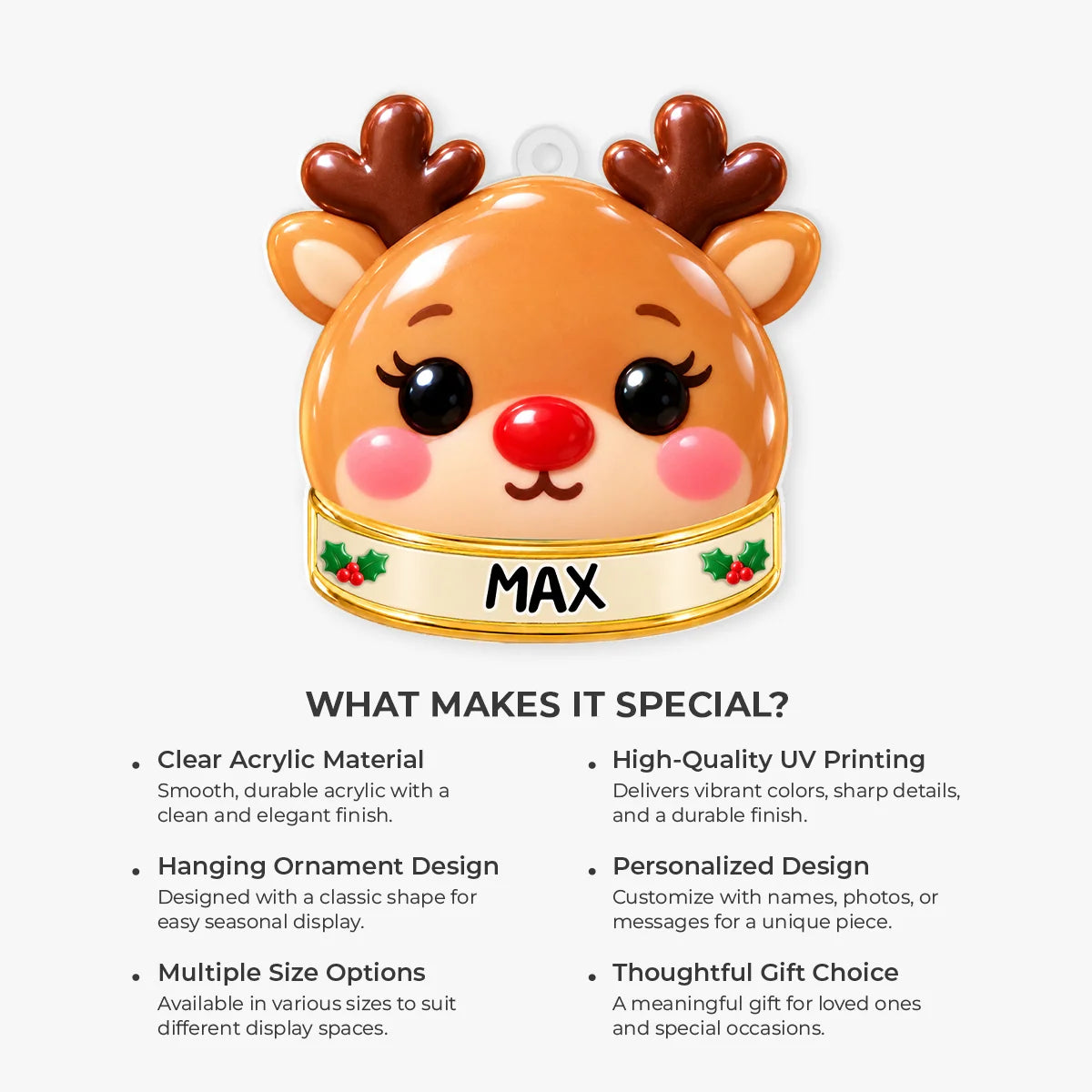 Cute Christmas Characters Personalized Acrylic Ornament - Kids Custom Keepsake