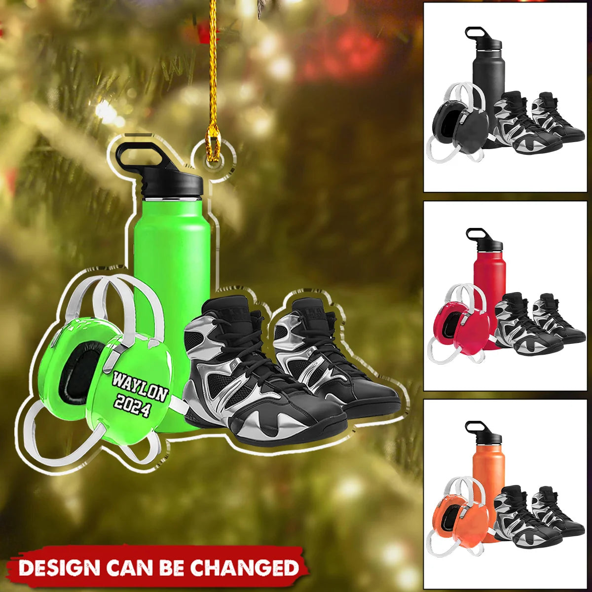 Custom Wrestling Gear Acrylic Ornament - Personalized Sports Keepsake for Wrestlers