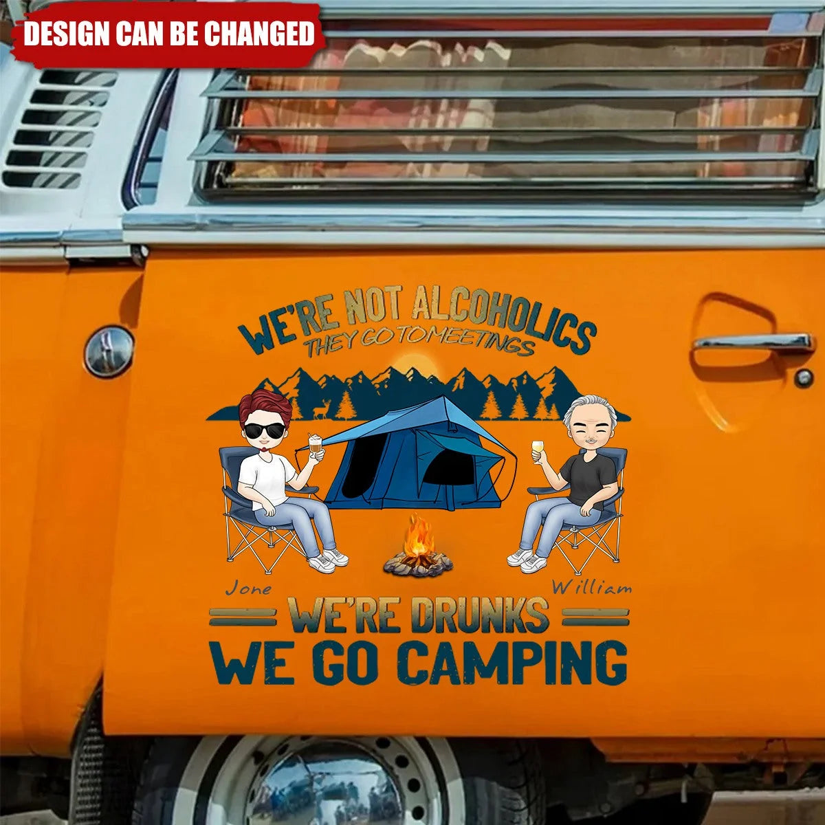 "We're Drunks We Go Camping" Personalized Camping Decal - Custom Camper Sticker Gift