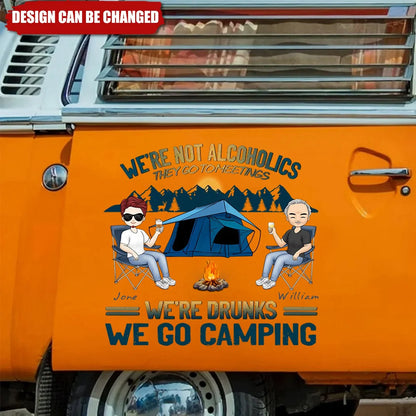 "We're Drunks We Go Camping" Personalized Camping Decal - Custom Camper Sticker Gift