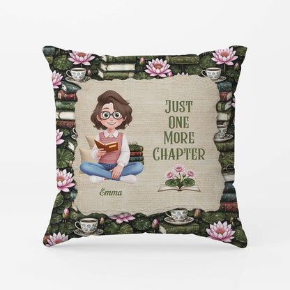 Personalized Shhh I’m Reading Pillow - Custom Birth Flower Book Lover Keepsake Gift for Bookworm