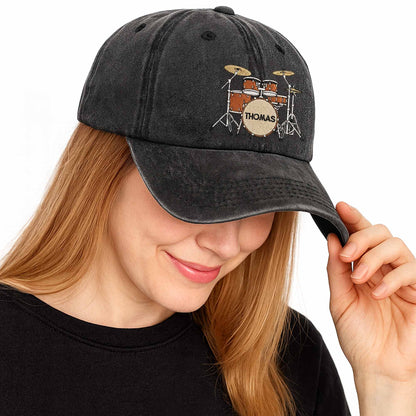 Custom Drummer Denim Hat for Dad with personalized design details for meaningful gifting image 10