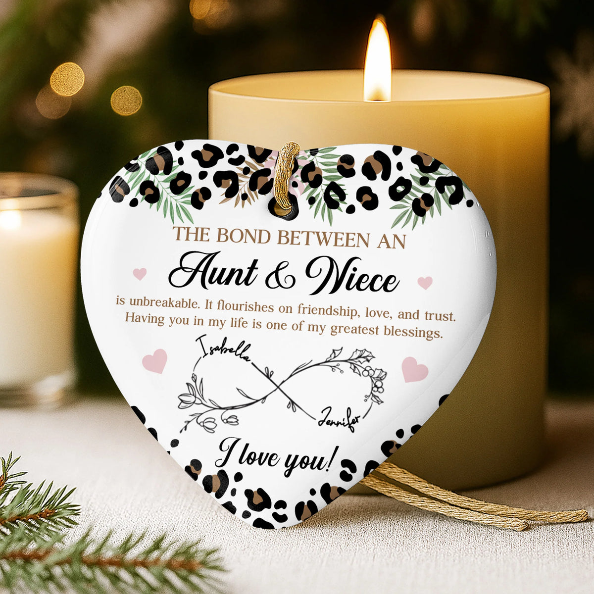 The Bond Between An Aunt & Niece, Hearts, Floral Design
