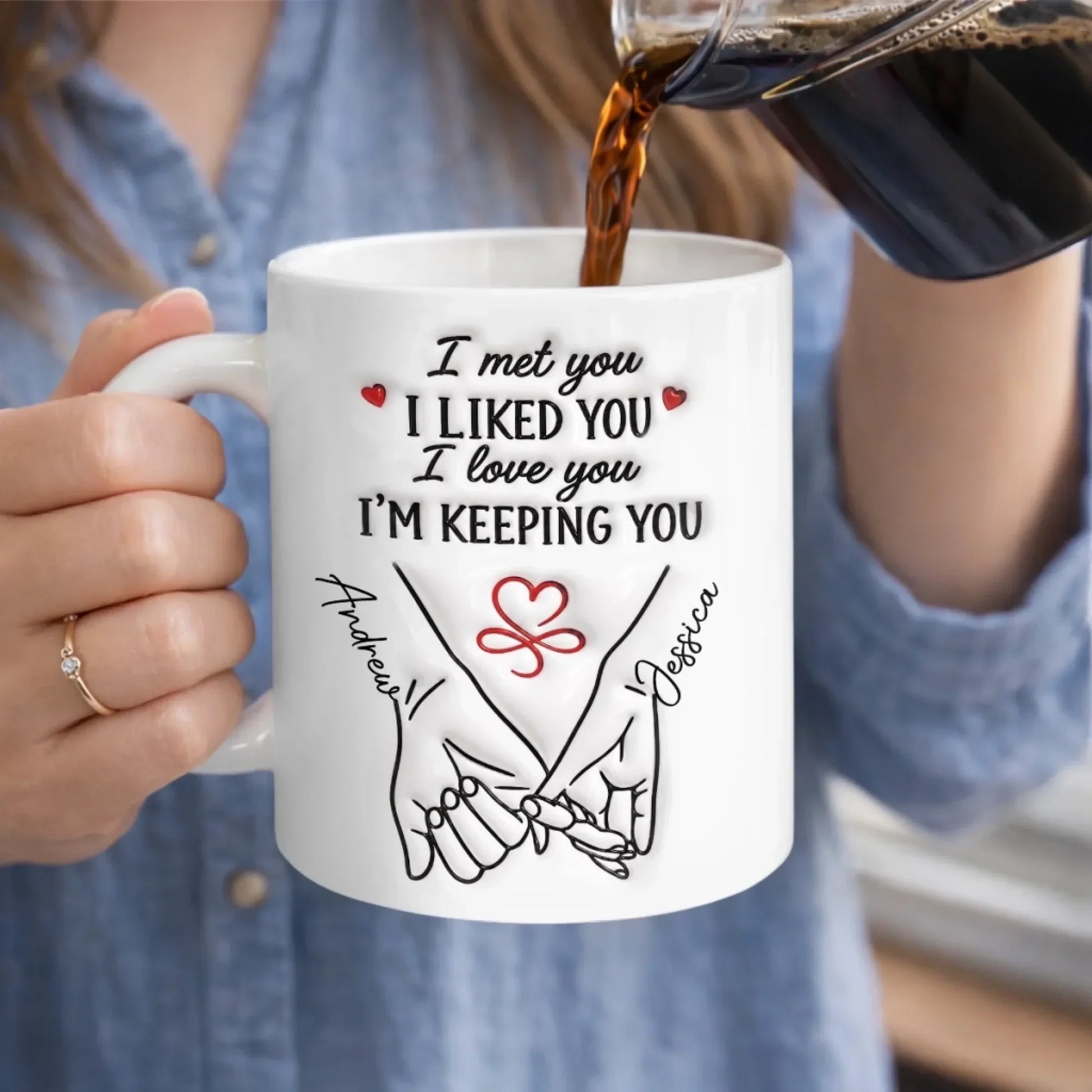 "The Day Our Story Began" Personalized Couple Mug - Custom Names & Date Gift for Wife or Husband