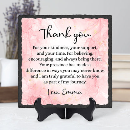"Thank You For Your Kindness" Personalized Stone - Custom Keepsake for Coworker & Teacher