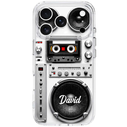 Personalized Retro Boombox Clear Phone Case for Boyfriend with personalized design details for meaningful gifting image 7