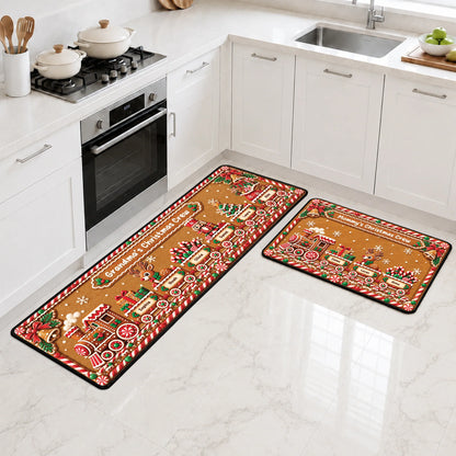 Grandma's Christmas Crew Personalized Runner Rug - Custom Holiday Kitchen Decor