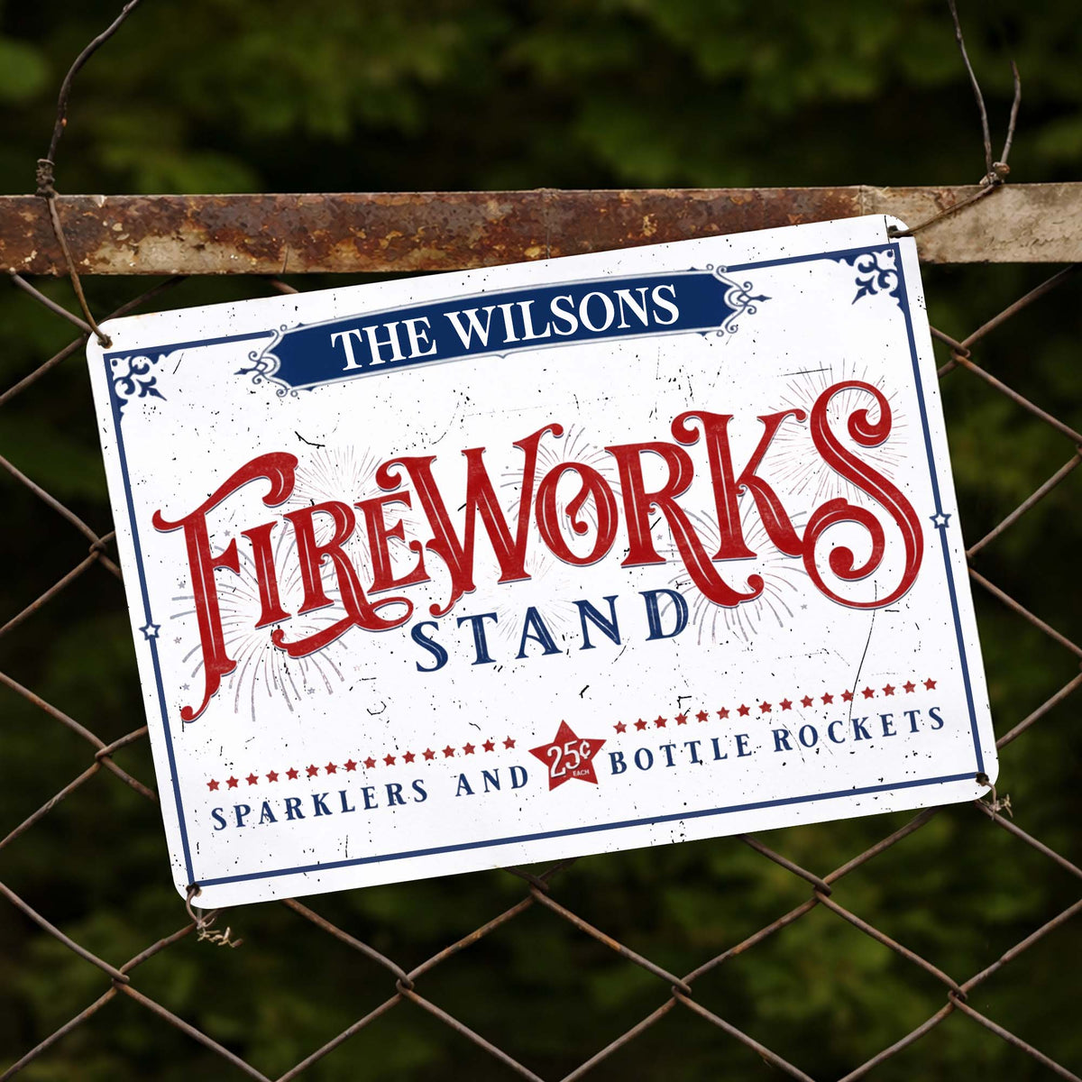 Fireworks Stand With Sparklers And Bottle Rockets Decor