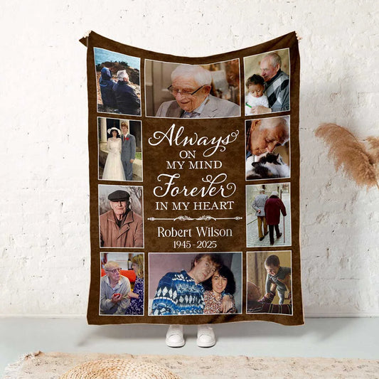 Those We Love Don't Go Away - Personalized Memorial Photo Collage Blanket for Grieving Family