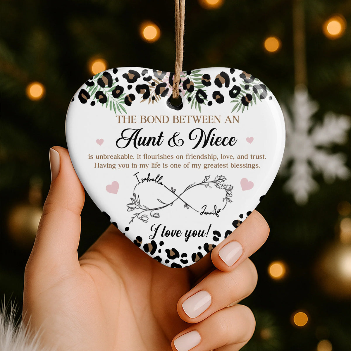 The Bond Between An Aunt & Niece, Hearts, Floral Design