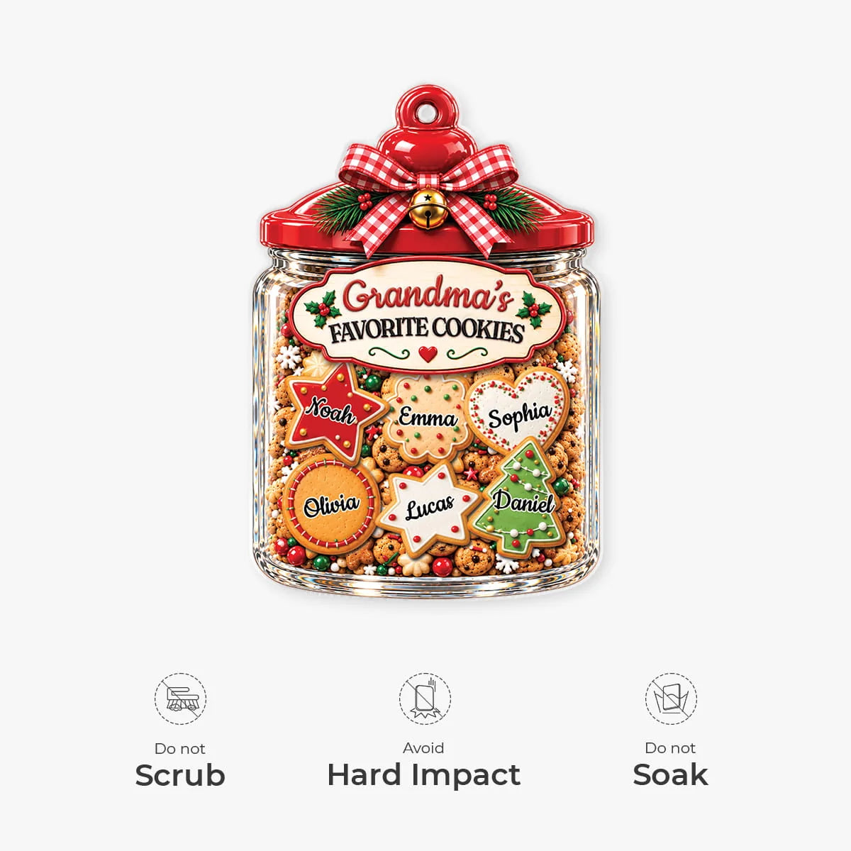 Grandma's Favorite Cookies Personalized Acrylic Ornament - Christmas Keepsake for Mom