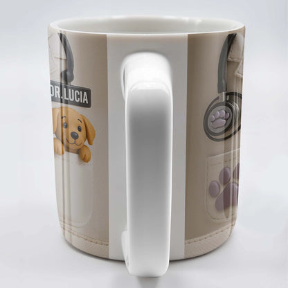 Personalized Vet Lab Coat Coffee Mug - Custom Veterinarian Gift for Dog Lovers and Vet Techs