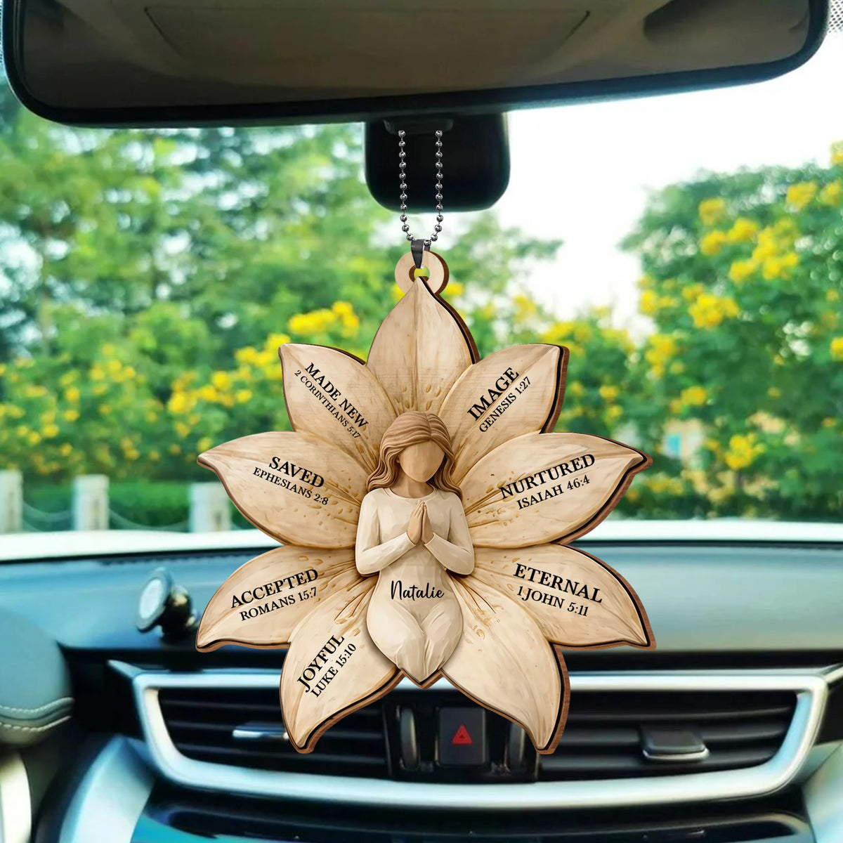 Made New, Saved, Joyful Angel Wood Ornament