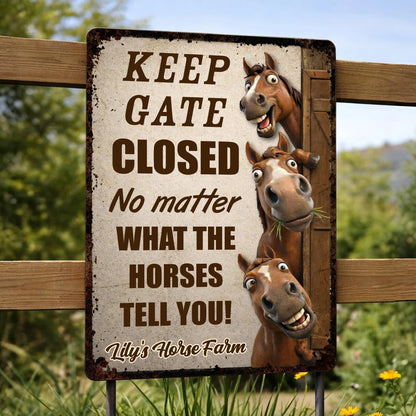 Personalized Horse Farm Metal Sign for Dad with personalized design details for meaningful gifting image 7
