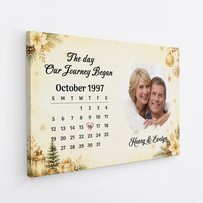 The Day Our Journey Began Personalized Canvas / Poster - Anniversary Gift for Couples