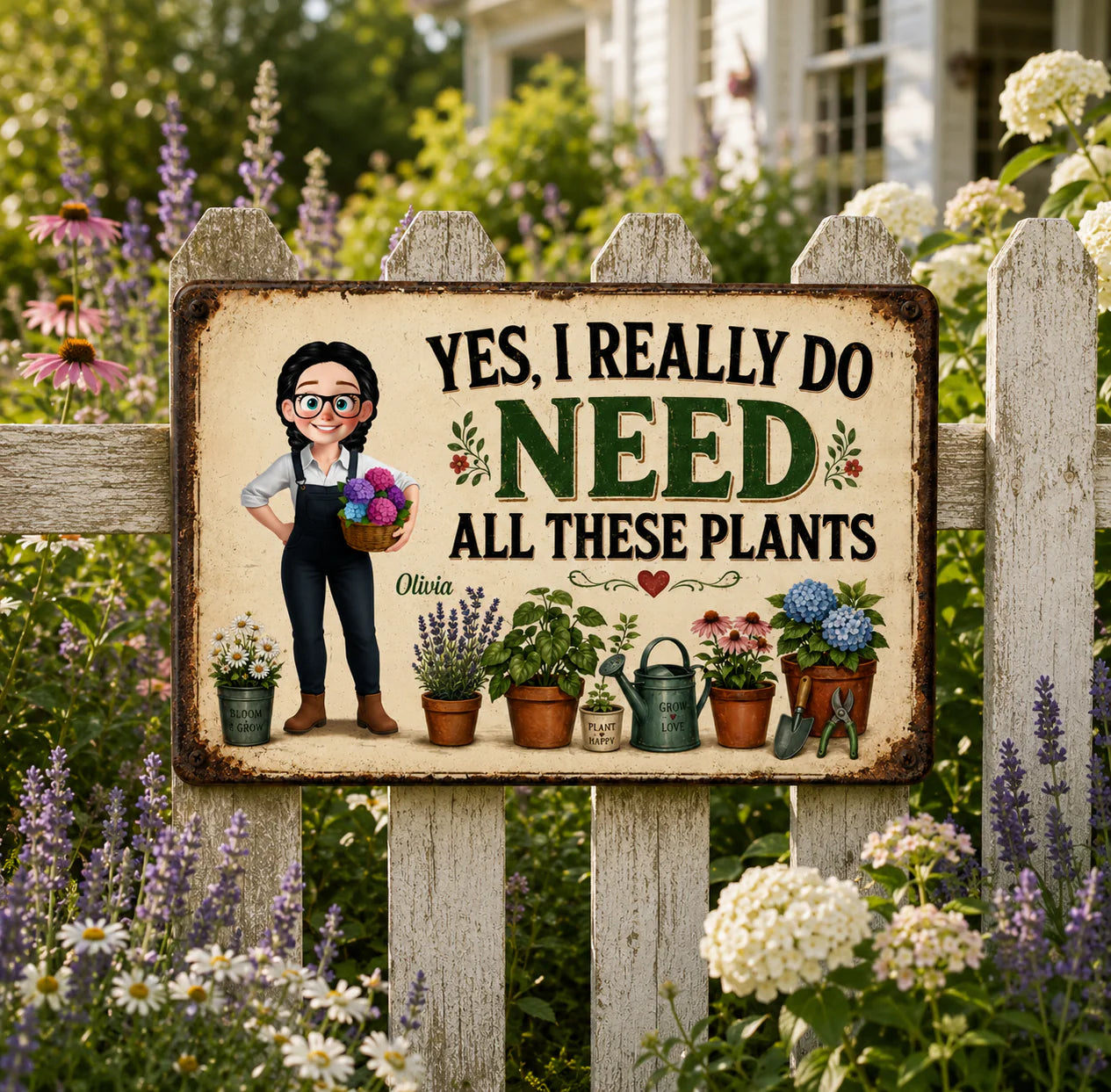 Personalized Garden Sign for Mom with personalized design details for meaningful gifting