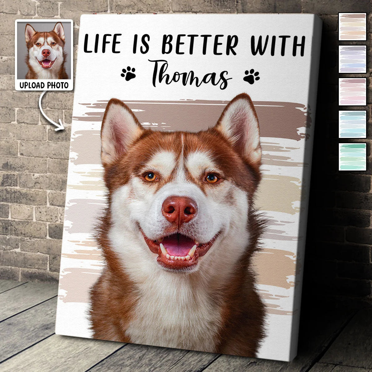Life Is Better With Custom Dog & Cat Canvas / Poster - Personalized Pet Photo Wall Art Gift