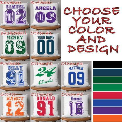 Personalized Sports Throw Pillows personalization view for Kids/Babies