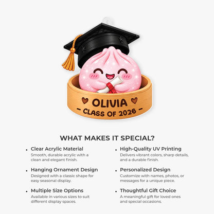 Class of 2026 Graduation Dumpling - Personalized Acrylic Ornament for Senior Gift Keepsake