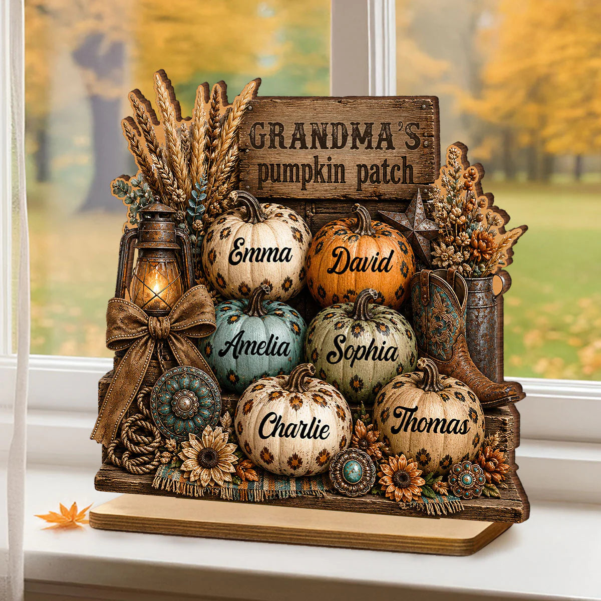 Custom Grandma Pumpkin Patch Sign for Grandma with personalized design details for meaningful gifting image 6