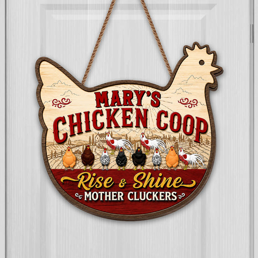 Custom Chicken Coop Wood Sign for Mom with personalized design details for meaningful gifting