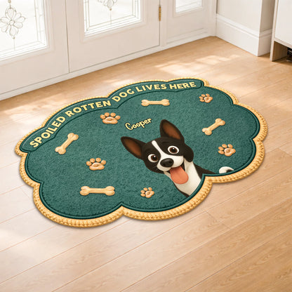 "Spoiled Rotten Dogs Live Here" - Personalized Shaped Dog Doormat for Dog Lovers