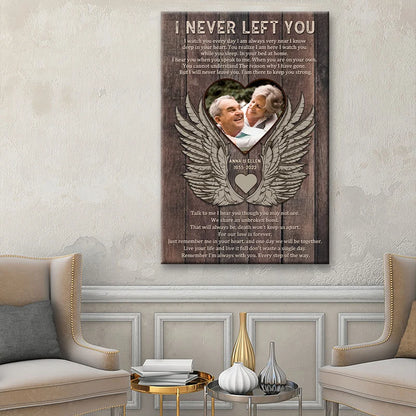 I Never Left You Personalized Memorial Canvas / Poster - Custom Photo Sympathy Keepsake for Loved One