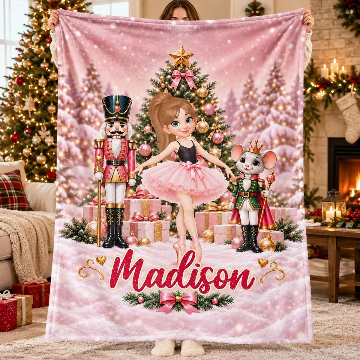 The Nutcracker Ballet Dancer - Personalized Fleece Blanket - Christmas Gift for Daughter, Granddaughter, Niece e2f9d0b3-8be2-44d1-843d-0afd1fb50f39-rtjXpvZLHJ__pod3202610121265_web1.jpg