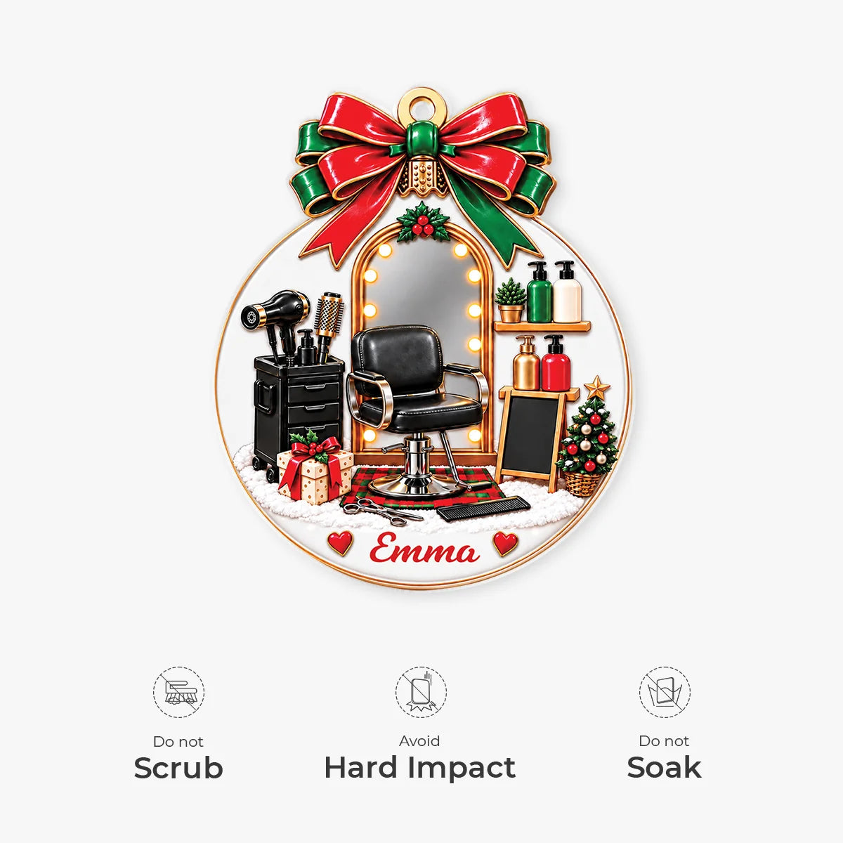 Hair Salon Station Personalized Acrylic Ornament - Christmas Gift for Hair Stylist