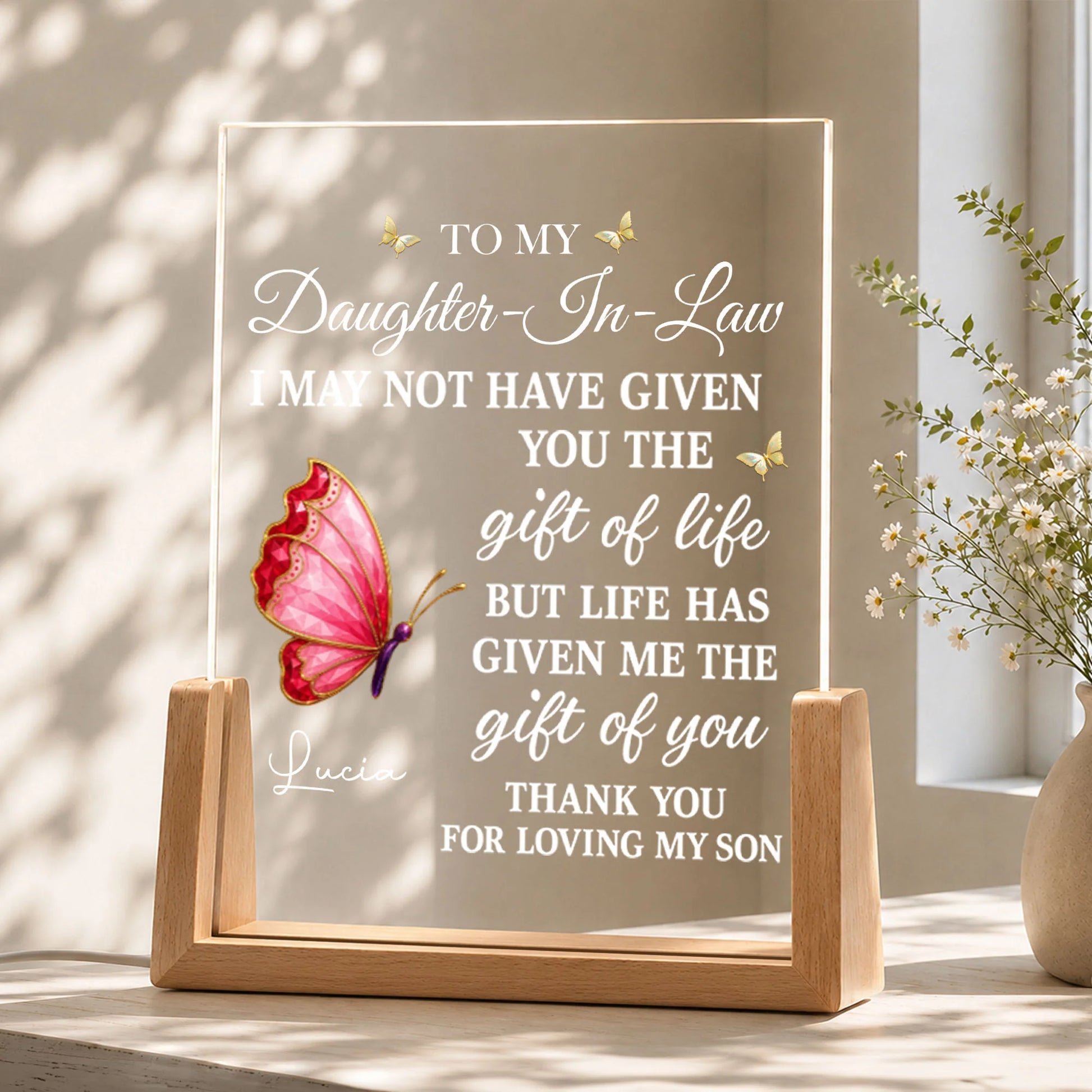 Custom Daughter In Law Night Light personalization view for Daughter-in-Law / Son-in-Law