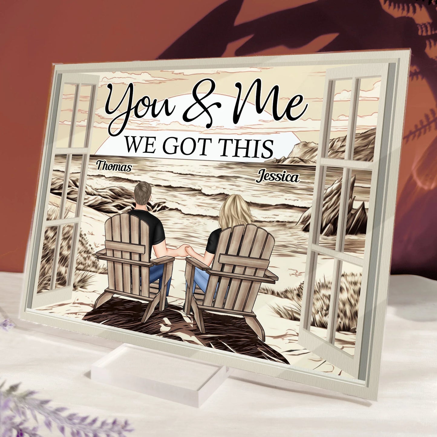 Personalized Anniversary Acrylic Plaque for Couples with personalized design details for meaningful gifting