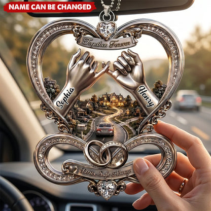 Custom Infinity Car Ornament personalization view for Couples