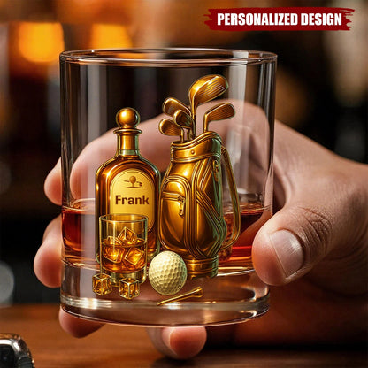 Custom Golf Whiskey Glass - Personalized Gift for Golf Lovers