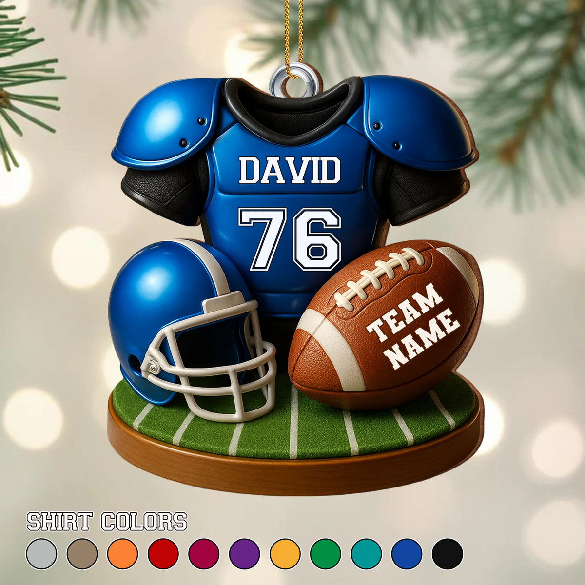 Customizable Football Team Ornament Perfect for Sports Enthusiasts