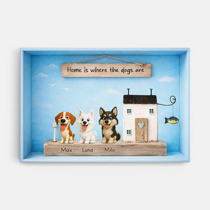 "Home Is Where The Dogs Are" Personalized Dog Canvas / Poster - Custom Housewarming Wall Art Gift for Dog Lovers