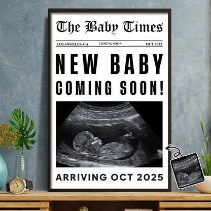 Custom Ultrasound Photo Poster for New Mom / Expecting Mom with personalized design details for meaningful gifting