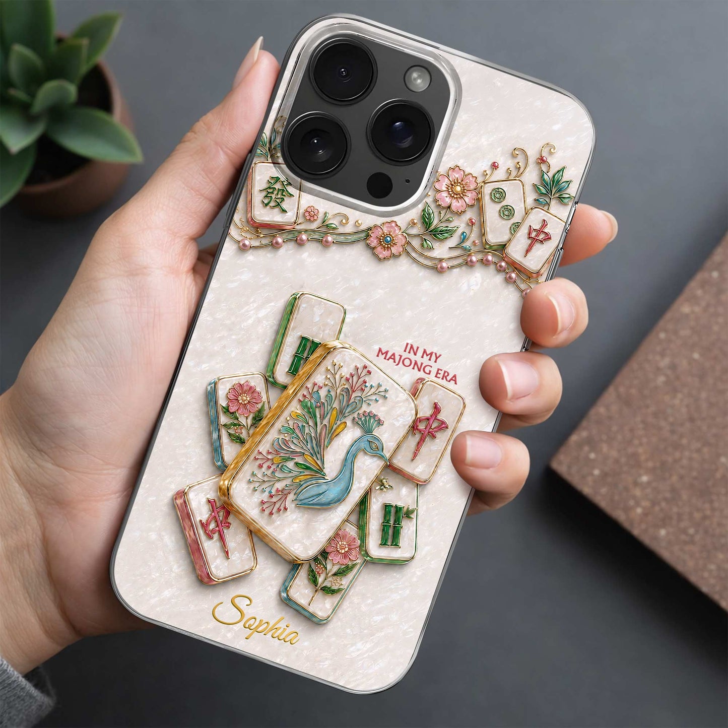 Custom Mahjong Phone Case for Mom with personalized design details for meaningful gifting image 10