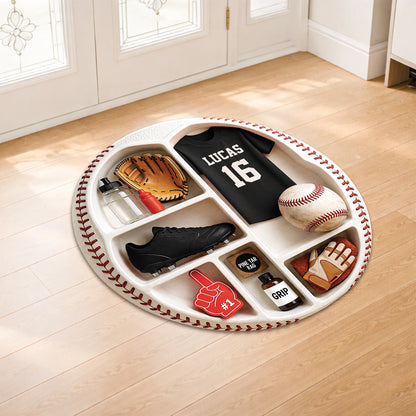 Custom Baseball Doormat personalization view for Son/Grandson