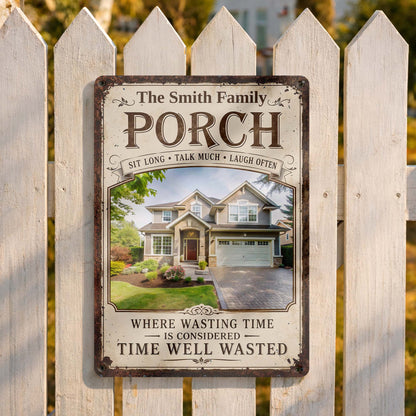 Personalized Porch Sign With Photo personalization view for Family