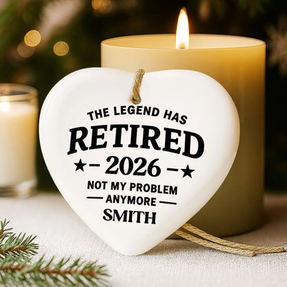 Ceramic Ornament material and size view - Funny Retirement Ceramic Ornament