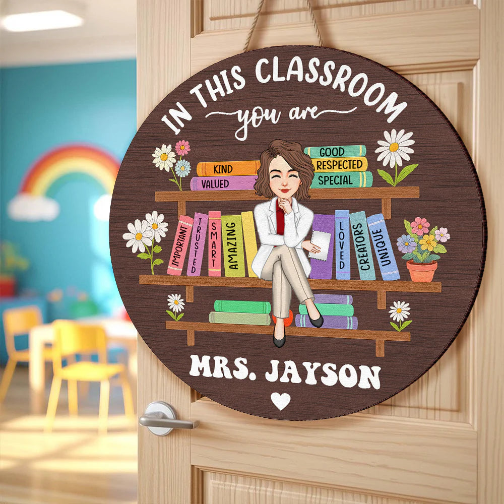 Personalized Teacher Classroom Sign for Teacher with personalized design details for meaningful gifting image 8