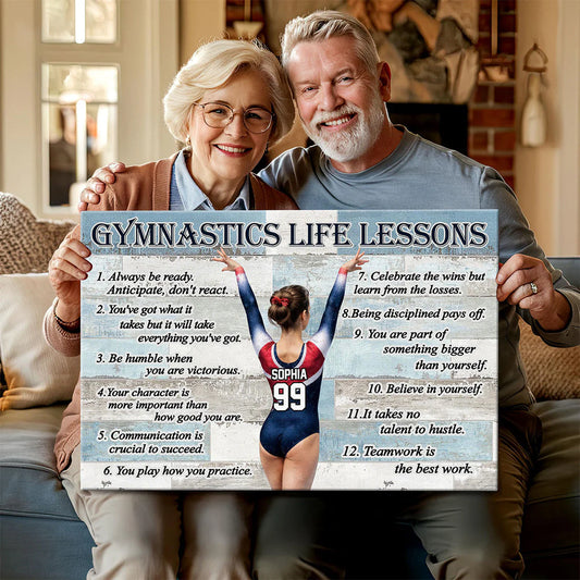 Personalized Gymnast Girl Canvas Poster personalization view for Daughter/Granddaughter