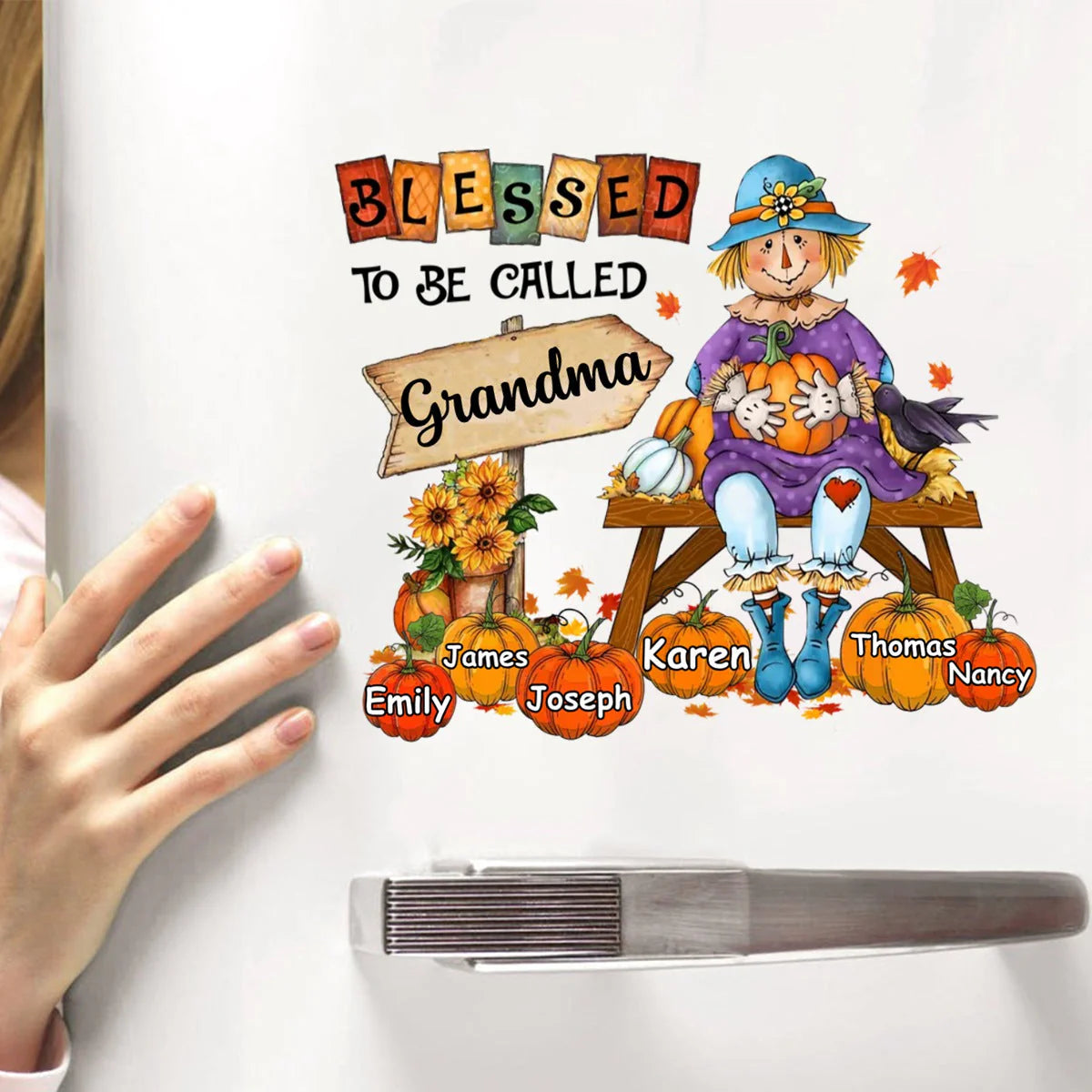 Personalized Grandma Fall Decal for Grandma with personalized design details for meaningful gifting
