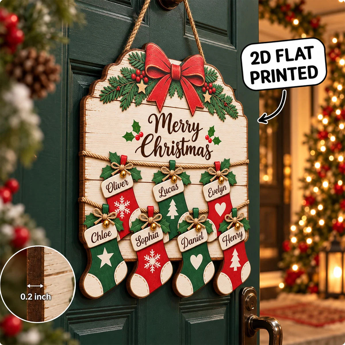 Merry Christmas Family Stockings 2D Flat Printed - Personalized Wood Sign - Christmas Decor For Family, Grandparents, Decor Gift 2eab8117-28cf-4562-9fa7-4cb3dc3fd12b-1.jpg